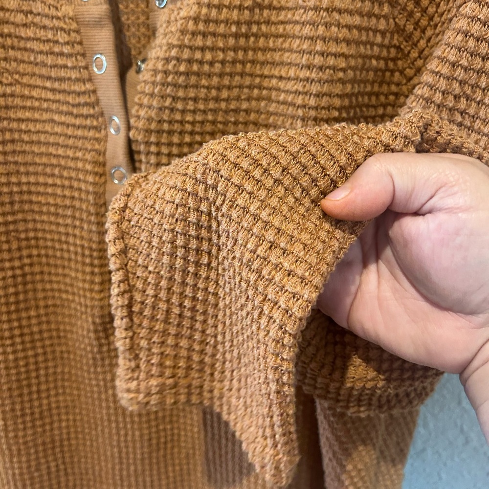 143 Story Orange Waffle Knit Top - Picture 4 of 10